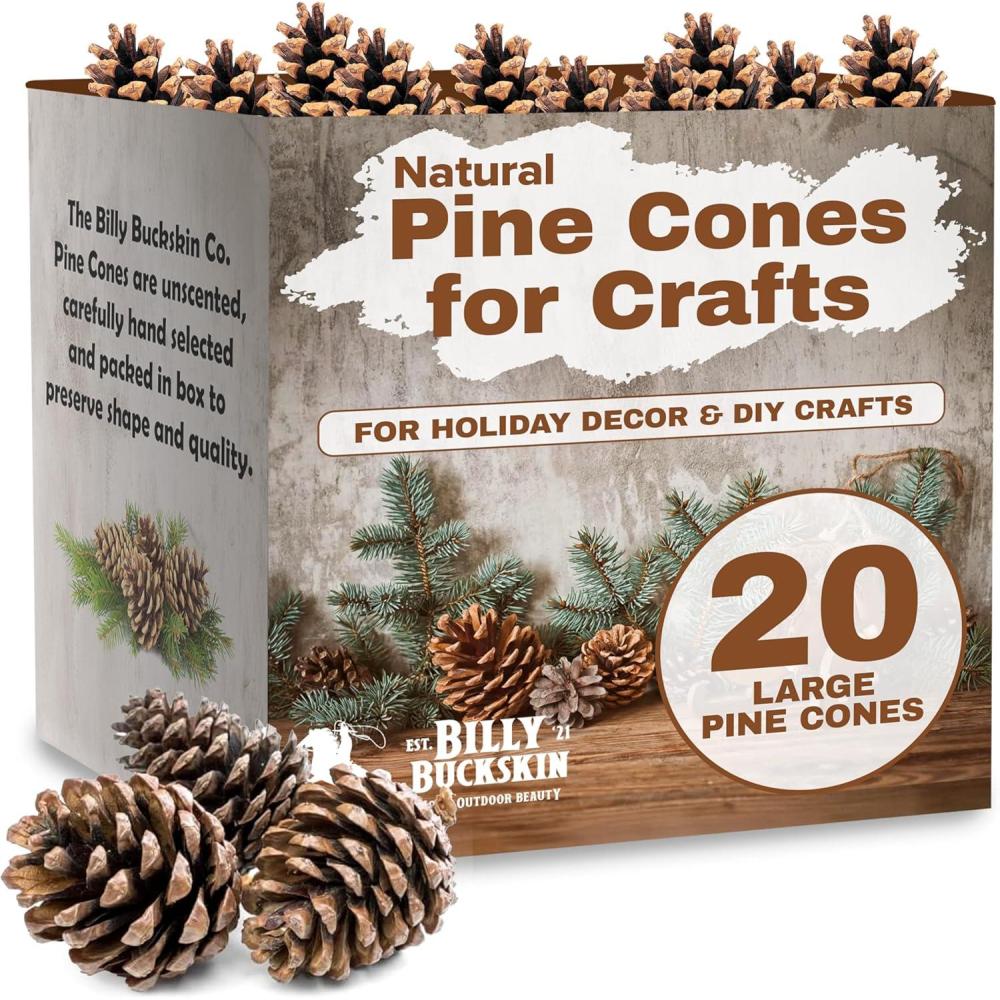 image20 Large Natural Pine Cones for Crafts 3quot to 4quot Tall Pine Cones Craft for Table Home Decor Vase Fillers Desk ampamp Christmas Trees Unscented Pinecones Crafts Ornament for Decorating by Billy Buckskin20 Large Pinecones