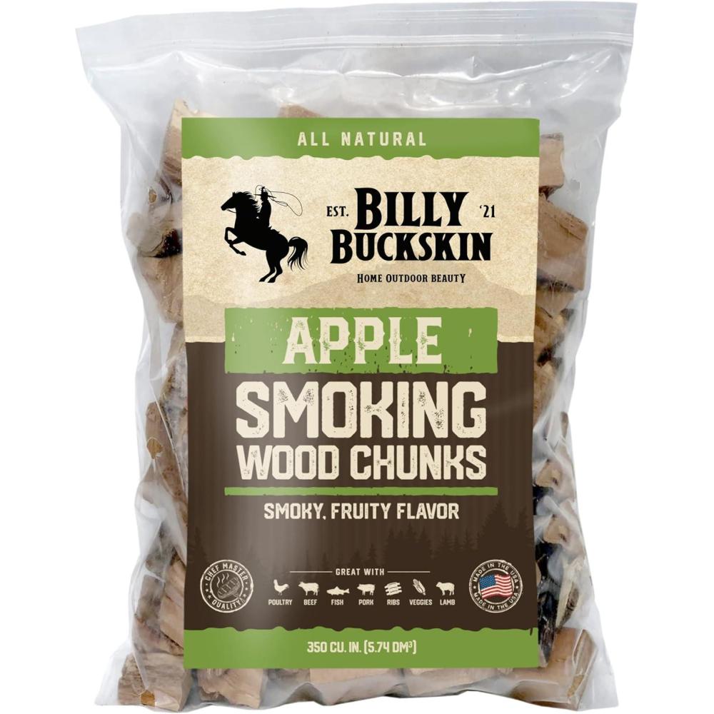 image4 Lb Bag Apple Wood Chunks Alternative for Charcoal Briquettes Can be Use on Gas Sweet ampamp Tangy Flavor Apple Wood Chunks for Smoking Meats Grilling Backyard BBQ ampamp Campfires by Billy Buckskin Co