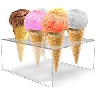 image6 Cone Ice Cream Cone Holder Holds 6 Ice Cream Cones Stylish Countertop Display Waffle Cone Holder Clear Acrylic Ice Cream Stand by Billy Buckskin Home and Beauty Made in USA