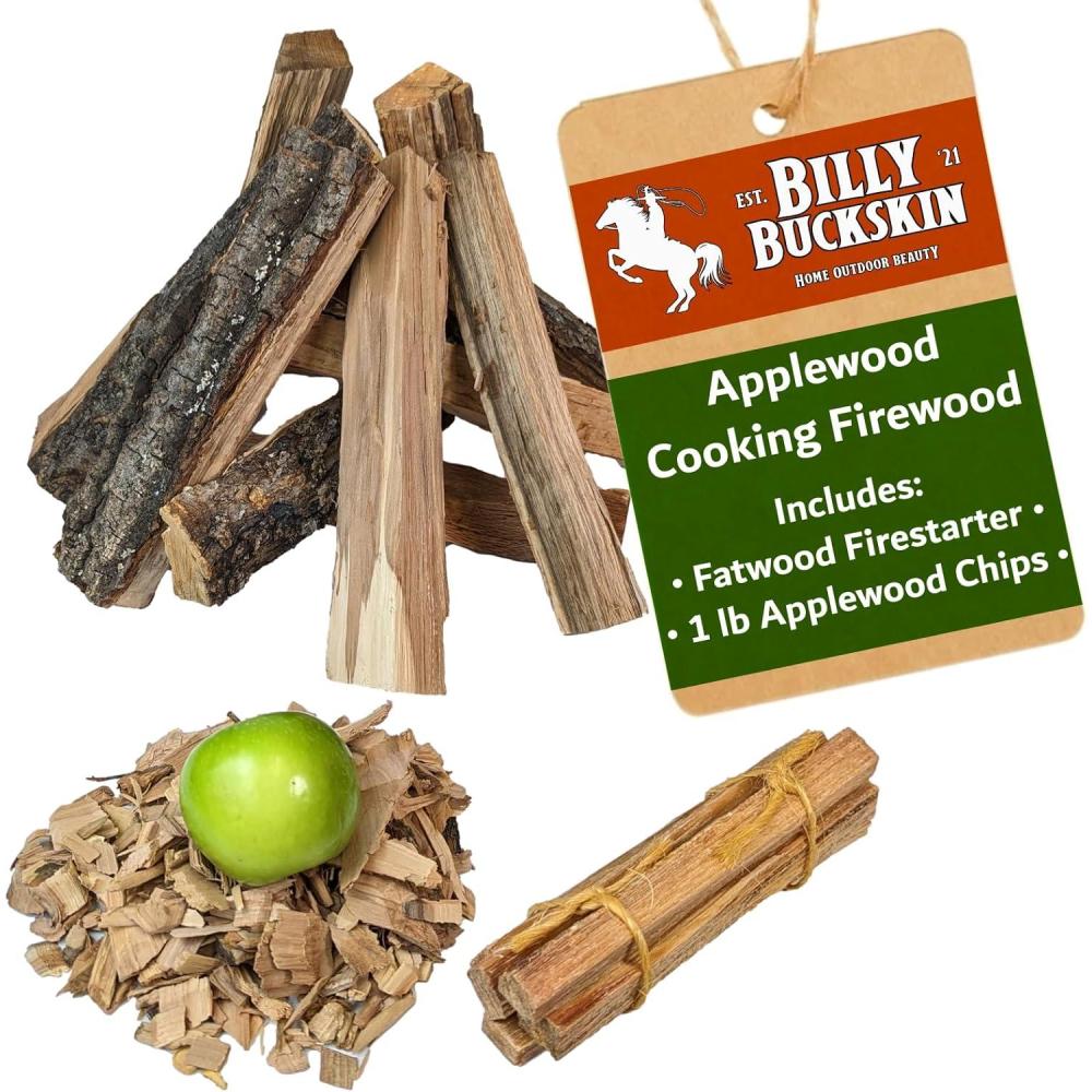 imageBilly Buckskin 18 LB Juniper Firewood Bundle Aromatic ampamp Seasoned Wood Logs with Fatwood Starter Sticks for Fire Pit Campfire Fireplace Wood Stoves and Outdoor GrillingApple Firewood