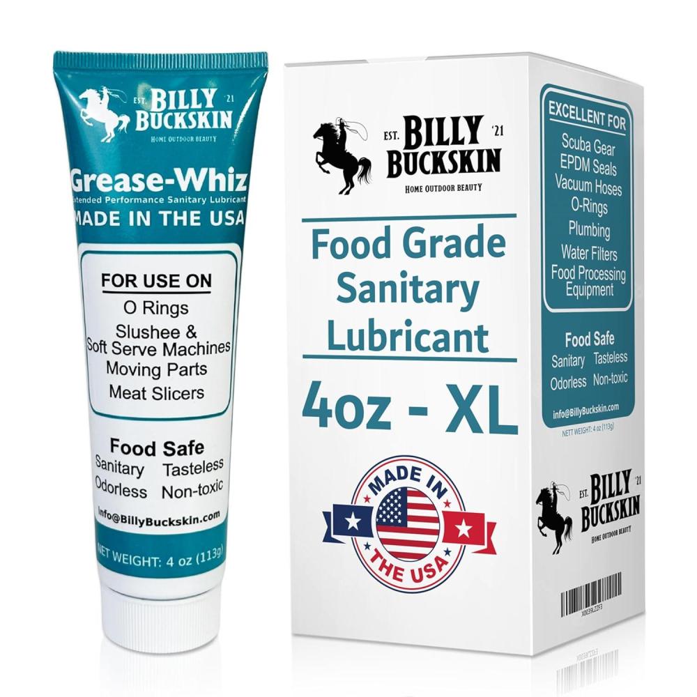 imageGreaseWhiz Food Grade Grease Lubricant 1oz  Lubricate Ice Cream Slushee Machine Beer Kegs Pools O Rings  Food Grade Lubricant for Commercial ampamp Domestic Use by Billy Buckskin4oz