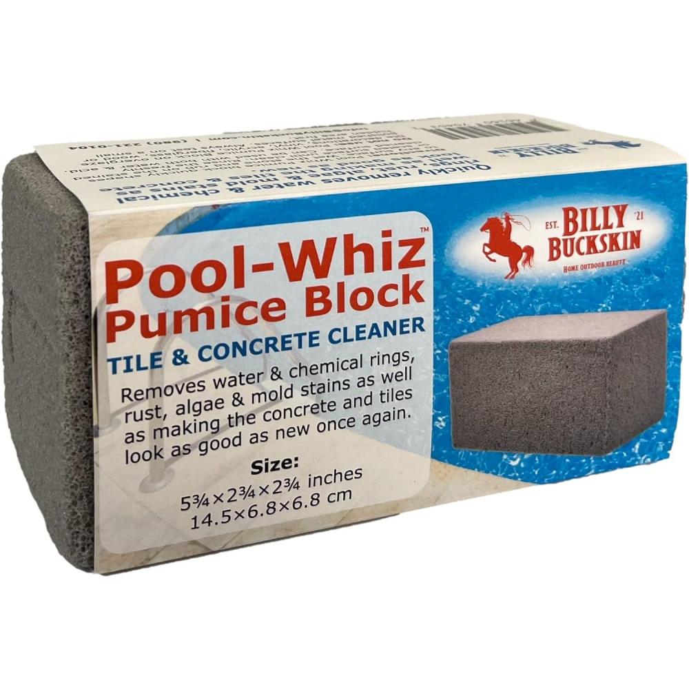 imagePoolWhiz Pumice Block Pool Tile ampamp Concrete Cleaner Pumice Stone for Cleaning Pools Spas ampamp Water Features Pool ampamp Spa Cleaner Pumice Block for Rust Stains Build Up by Billy Buckskin Co Pack of 1Pack of 1