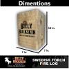 1 Log Fire Wood Log, Swedish Torch Fire Log w/Fatwood Fire Starter Sticks for Backyard, Outdoor Campfire, Firepit, Bonfires & Fireplace, Fire Log Camping Essential by Billy Buckskin Co. 7x7x10 inches