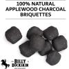 13 Lb. Oak & Applewood Charcoal Briquettes for Smoking Beef, Pork, Fish, Steaks, Ribs & More, 100% All-Natural, Quick & Easy Lighting for Outdoor BBQ, Smoker, Tailgating, Camping by Billy Buckskin Co.(13 Lb. Bag)