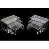 6 Piece Clear Acrylic Risers | Clear Display Stand for Jewelry, Food and Collectibles | Action Figurine Shelf Display | Clear Tiered Display Stand