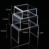 6 Piece Clear Acrylic Risers | Clear Display Stand for Jewelry, Food and Collectibles | Action Figurine Shelf Display | Clear Tiered Display Stand