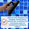BILLY BUCKSKIN HOME & BEAUTY Pool Whiz 8″x4″ Tile Spa and Bath Scrubber, Heavy Duty Scrub Sponger, Nylon Bristles, Silver, Medium Firmness, Pool Cleaning Brush, Pack of 1