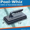 BILLY BUCKSKIN HOME & BEAUTY Pool Whiz 8″x4″ Tile Spa and Bath Scrubber, Heavy Duty Scrub Sponger, Nylon Bristles, Silver, Medium Firmness, Pool Cleaning Brush, Pack of 1