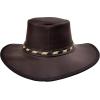 Billy Buckskin Basher Leather Hat | Top Grain Leather Construction | Wide Brim (Large)