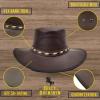 Billy Buckskin Basher Leather Hat | Top Grain Leather Construction | Wide Brim (Medium)
