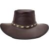 Billy Buckskin Basher Leather Hat | Top Grain Leather Construction | Wide Brim (Medium)