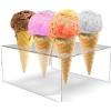 6 Cone Ice Cream Cone Holder | Holds 6 Ice Cream Cones | Stylish Countertop Display | Waffle Cone Holder | Clear Acrylic Ice Cream Stand | by Billy Buckskin Home and Beauty, Made in USA