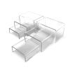 6 Piece Clear Acrylic Risers | Clear Display Stand for Jewelry, Food and Collectibles | Action Figurine Shelf Display | Clear Tiered Display Stand