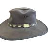 BILLY BUCKSKIN HOME & BEAUTY Suede Leather Hat | Safari Hat with Mesh Sides | Rich Brown