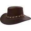 Billy Buckskin Basher Leather Hat | Top Grain Leather Construction | Wide Brim (Large)