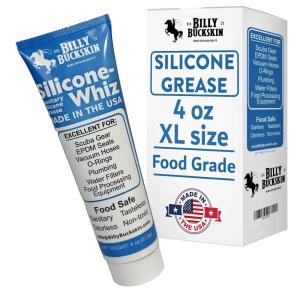 1oz Silicone-Whiz Food Grade Silicone Grease for O Rings – Lubricate Gasket, Mixer, Belts, Food Processing Equipment – Waterproof Plumbers Grease for Commercial & Domestic Use by Billy Buckskin(1 x 4 Oz.)