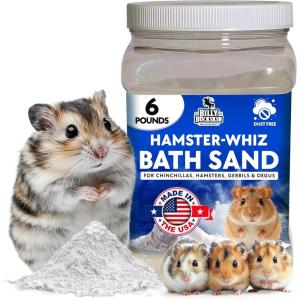 2.5 LB. Hamster Sand Bath – Dust Free, All Natural Volcanic Ash for Fur Health – Sand Bath for Chinchillas, Gerbils, Mice, Degus & All Small Pets – Made in USA – Hamster Accessories by Billy Buckskin(6 LB)