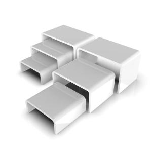 6 Piece White Acrylic Risers | Black Display Stand for Jewelry, Food and Collectibles | Action Figurine Shelf Display | Black Tiered Display Stand