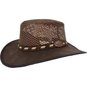 Billy Buckskin Breezy – Suede Leather Hat | Safari Hat with Mesh Sides