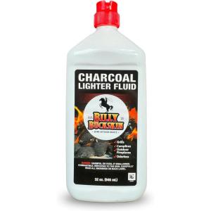 Charcoal Lighter Fluid (1 Quart) – 2 Pack Clean Burning, Low Odor & Fast Lighting Lighter Fuel – Perfect Fire Starter Fluid for Outdoor BBQ, Grilling, Camping, Charcoal & Wood Fires by Billy Buckskin(1 Pack)