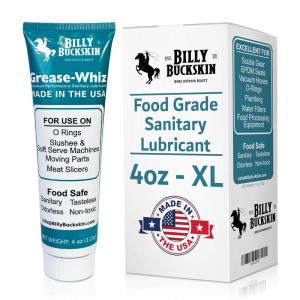 Grease-Whiz Food Grade Grease Lubricant 1oz – Lubricate Ice Cream, Slushee Machine, Beer Kegs, Pools, O Rings – Food Grade Lubricant for Commercial & Domestic Use by Billy Buckskin(4oz)