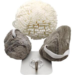 Pedicure Exfoliation Kit – All Natural Volcanic Pumice Stones by BillyBuckSkin Co. | 100% Made in USA | Callus Remover for Hands and Feet | 100% Natural | Combo Pack of 2 Stones and a Body Sponge