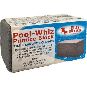 Pool-Whiz Pumice Block, Pool Tile & Concrete Cleaner, Pumice Stone for Cleaning Pools, Spas & Water Features, Pool & Spa Cleaner, Pumice Block for Rust, Stains Build Up by Billy Buckskin Co. Pack of 1(Pack of 1)